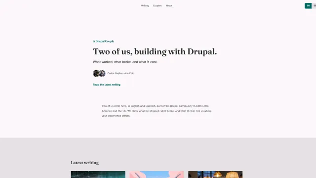Screenshot of the adrupalcouple.us site